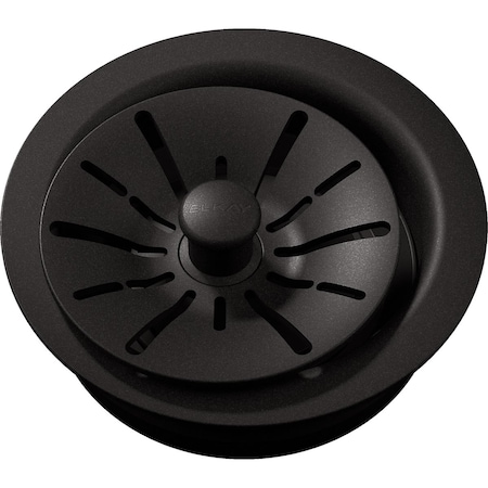 Elkay Quartz Perfect Drain 3-1/2" Polymer Disposer Flange w/ Remov Baskt Strainr and Rubbr Stopper Black LKPDQD1BK